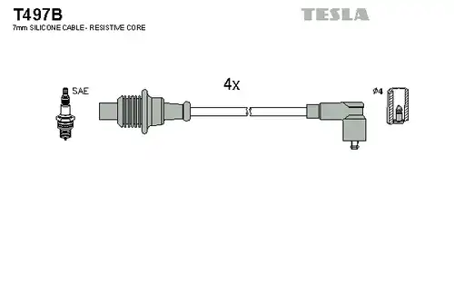 комплект запалителеи кабели TESLA T497B