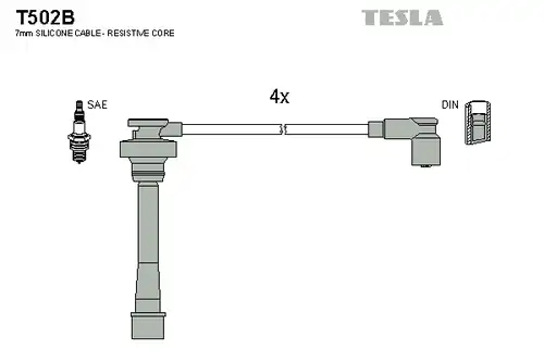 комплект запалителеи кабели TESLA T502B