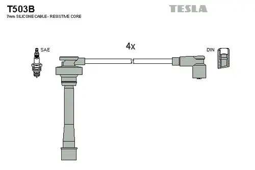 комплект запалителеи кабели TESLA T503B