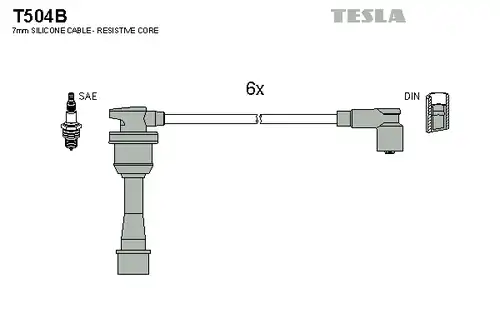 комплект запалителеи кабели TESLA T504B