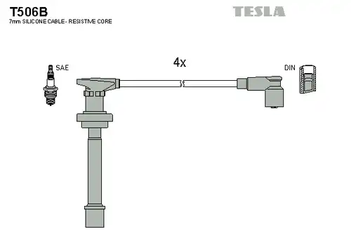 комплект запалителеи кабели TESLA T506B