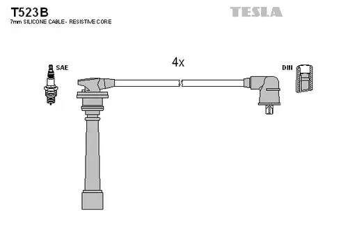 комплект запалителеи кабели TESLA T523B