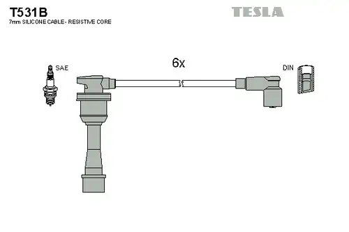 комплект запалителеи кабели TESLA T531B