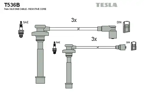 комплект запалителеи кабели TESLA T536B