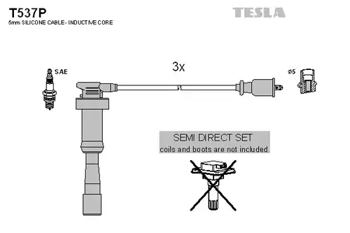 комплект запалителеи кабели TESLA T537P