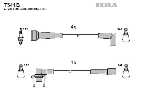 комплект запалителеи кабели TESLA T541B