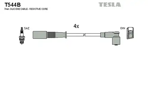 комплект запалителеи кабели TESLA T544B