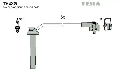 комплект запалителеи кабели TESLA T548G