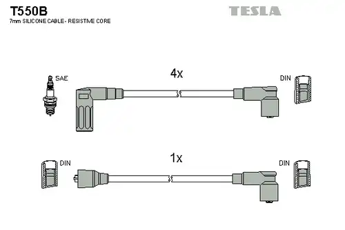 комплект запалителеи кабели TESLA T550B