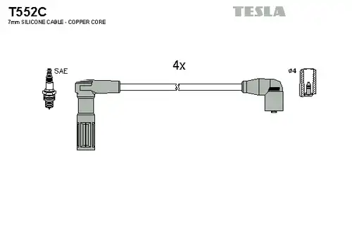 комплект запалителеи кабели TESLA T552C