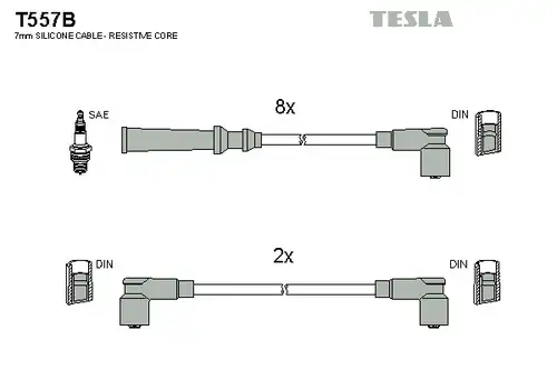 комплект запалителеи кабели TESLA T557B