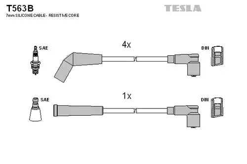 комплект запалителеи кабели TESLA T563B