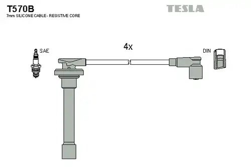 комплект запалителеи кабели TESLA T570B