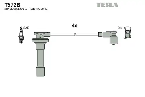 комплект запалителеи кабели TESLA T572B