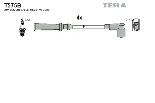 комплект запалителеи кабели TESLA T575B