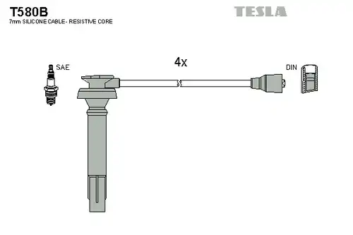 комплект запалителеи кабели TESLA T580B