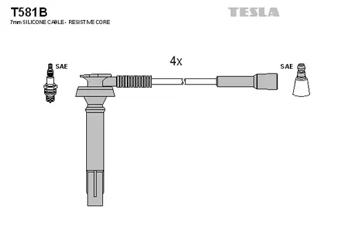 комплект запалителеи кабели TESLA T581B