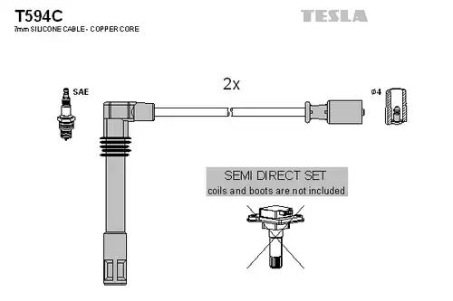 комплект запалителеи кабели TESLA T594C