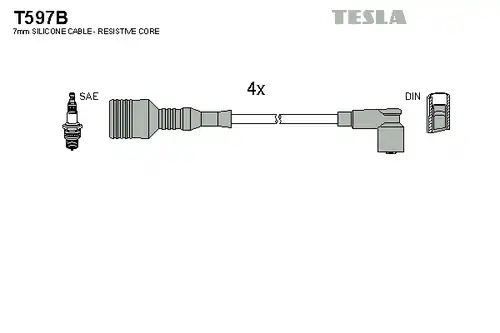 комплект запалителеи кабели TESLA T597B