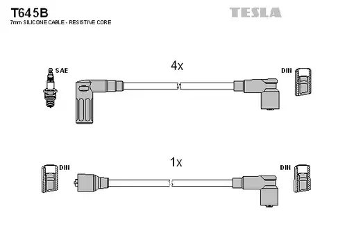 комплект запалителеи кабели TESLA T645B