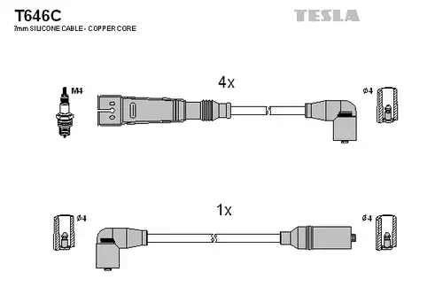 комплект запалителеи кабели TESLA T646C