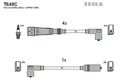 комплект запалителеи кабели TESLA T649C