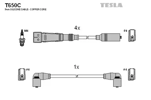 комплект запалителеи кабели TESLA T650C