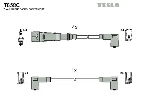 комплект запалителеи кабели TESLA T658C