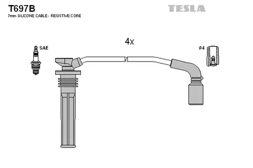 комплект запалителеи кабели TESLA T697B