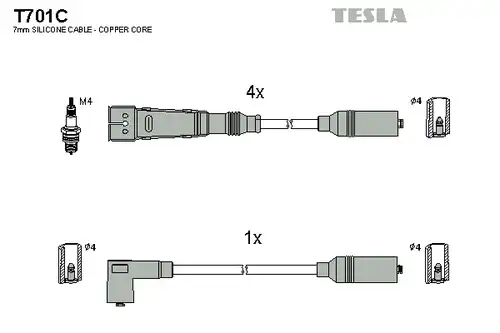 комплект запалителеи кабели TESLA T701C