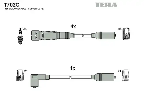 комплект запалителеи кабели TESLA T702C