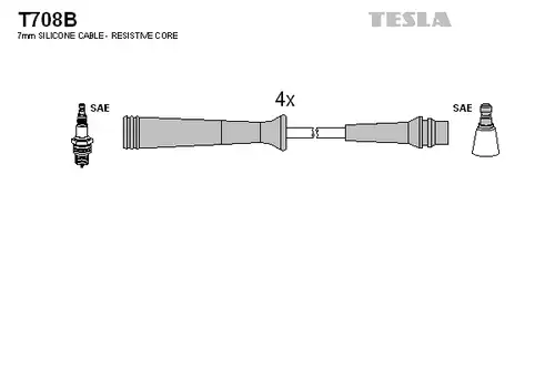 комплект запалителеи кабели TESLA T708B