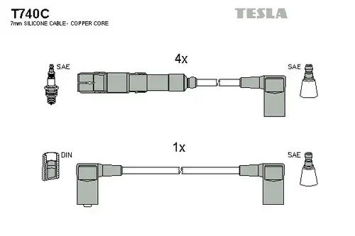 комплект запалителеи кабели TESLA T740C