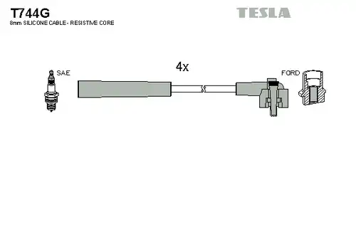 комплект запалителеи кабели TESLA T744G