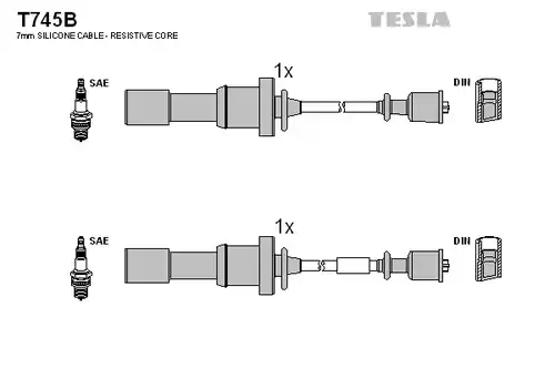 комплект запалителеи кабели TESLA T745B