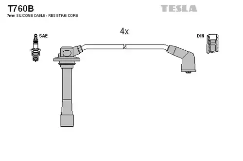 комплект запалителеи кабели TESLA T760B