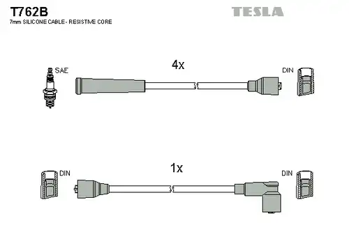 комплект запалителеи кабели TESLA T762B