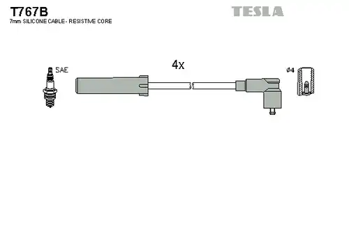 комплект запалителеи кабели TESLA T767B