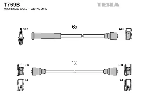 комплект запалителеи кабели TESLA T769B