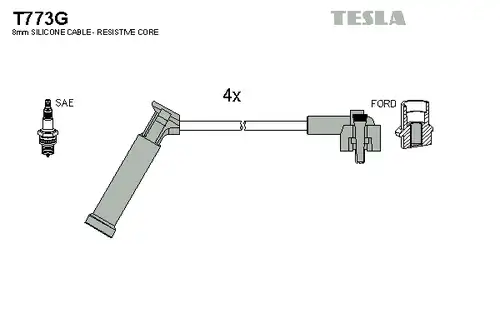 комплект запалителеи кабели TESLA T773G