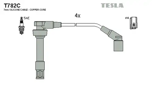 комплект запалителеи кабели TESLA T782C