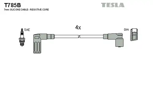 комплект запалителеи кабели TESLA T785B