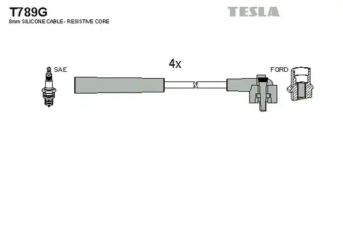 комплект запалителеи кабели TESLA T789G