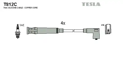 комплект запалителеи кабели TESLA T812C