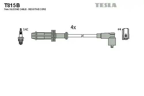 комплект запалителеи кабели TESLA T815B