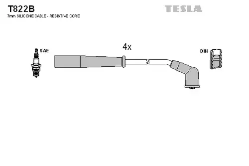 комплект запалителеи кабели TESLA T822B