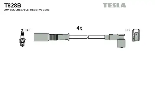 комплект запалителеи кабели TESLA T828B