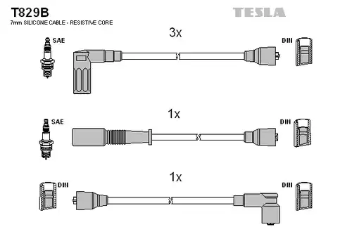 комплект запалителеи кабели TESLA T829B