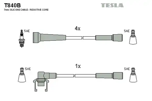 комплект запалителеи кабели TESLA T840B