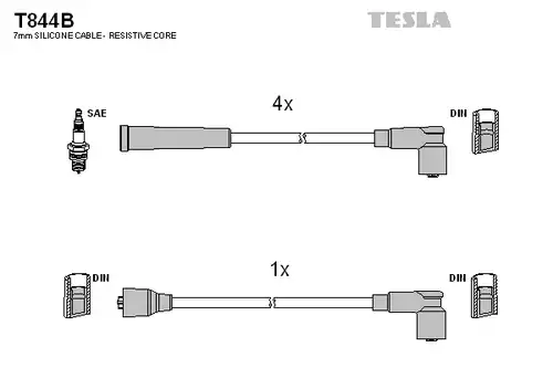 комплект запалителеи кабели TESLA T844B